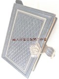 アンティーク洋書★ 讃美歌集　豪華真鍮の留め具付　エンボス　革装　三方金　キリスト教　