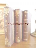アンティーク洋書セット　　ディスプレイ 　インテリア 　撮影にも☆　エンボス　金彩　茶系の古書　3冊セット　