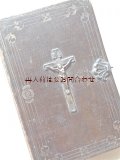 アンティーク洋書★ エンボス　カトリック　教えと讃美歌集　モチーフ　革装　 1846年