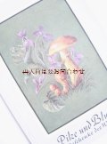 アンティーク洋書★　キノコ　と自然　森のイラスト　図版多数　小冊子　