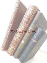 画像: アンティーク洋書セット　ディスプレイ 　インテリア 　撮影にも☆　素敵な背表紙の古書他