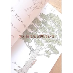 画像: 楽しい洋書★木のイラストとエピソード　図鑑の様な啓発本　　木の本　動物　自然　ナチュラル　イラスト　