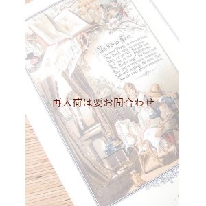 画像: アートな古本☆昔の風景が美しい古書　 クリスマスの童謡や物語の本　天使　　楽譜付　素敵な挿絵　イラスト　