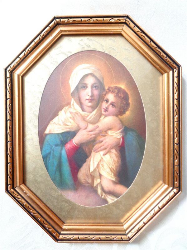 イタリア製 石膏 レリーフ アンティーク調 壁掛け 聖母マリア  キリストの生誕 ノナントラ修道院 - 2