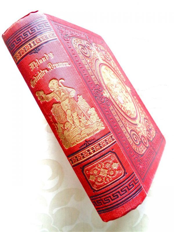 画像1: アンティーク洋書★豪華　　立体的な模様の美しい古書　ウーラント　詩集＆戯曲集　1879年